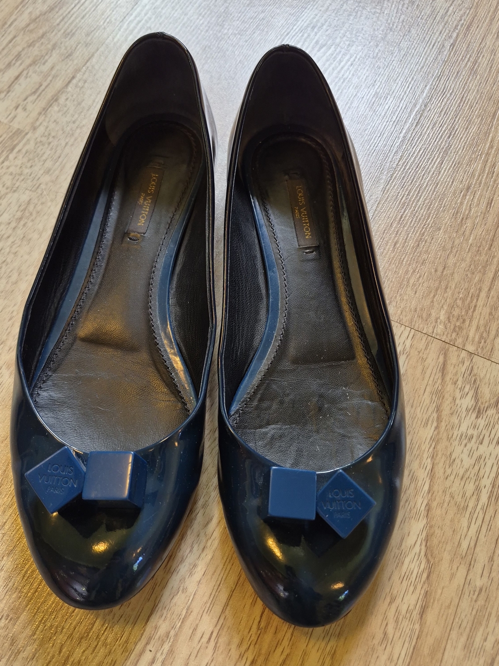 Louis Vuitton Women's Navy Patent Leather Ballet Flats